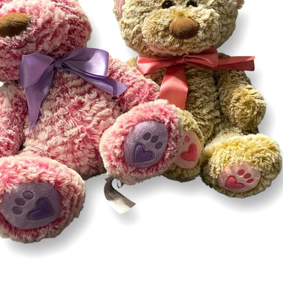 Animal Adventure Teddy Bear Plush Stuffed Animal 12" Ribbons Nursery Twins Lot 2 - Picture 7 of 14
